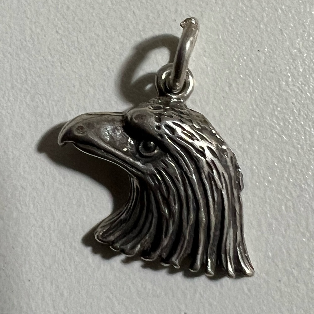 Sterling Silver .925 Eagle Head Necklace Pendant